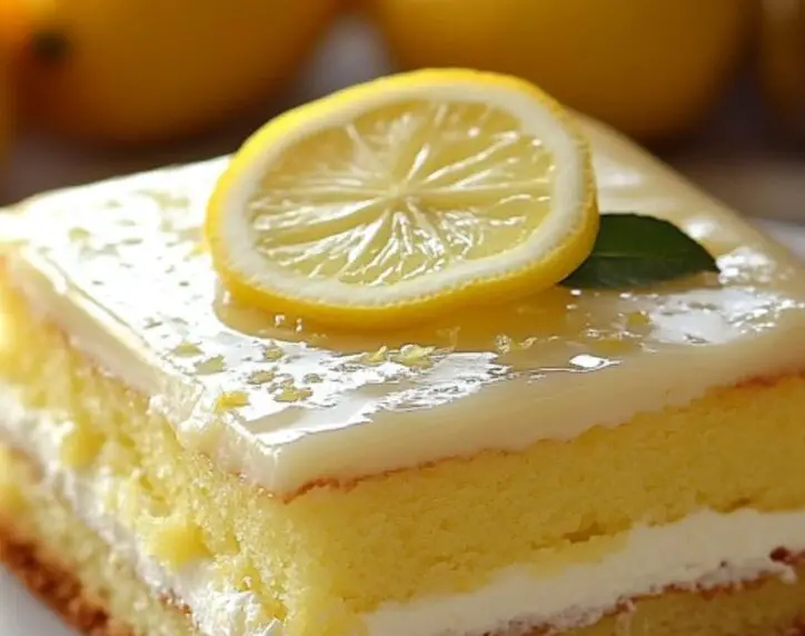 Lemon Layer Cake with Cream Filling