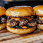Mini Cheddar Steak Sliders 3 Mini Cheddar Steak Sliders