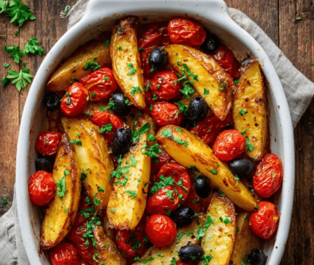 Mediterranean Roasted Potato Wedges
