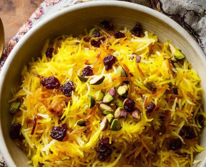 Persian Saffron Rice with Barberries