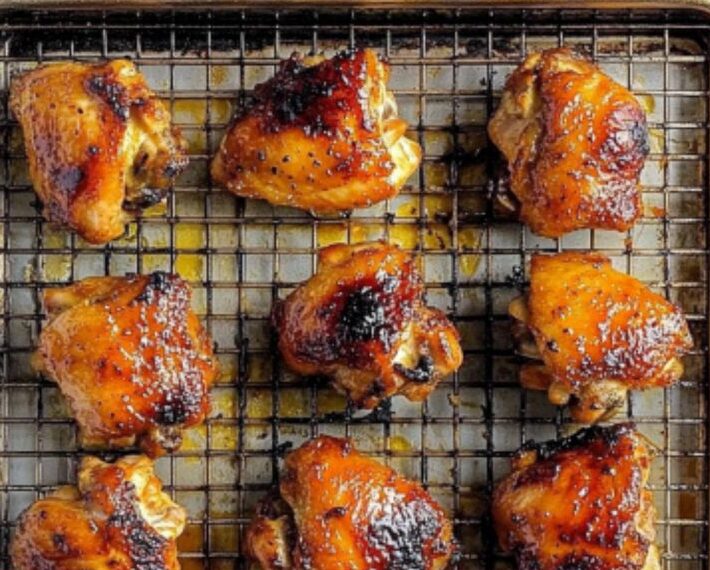 Sticky Honey Baked Chicken Thighs