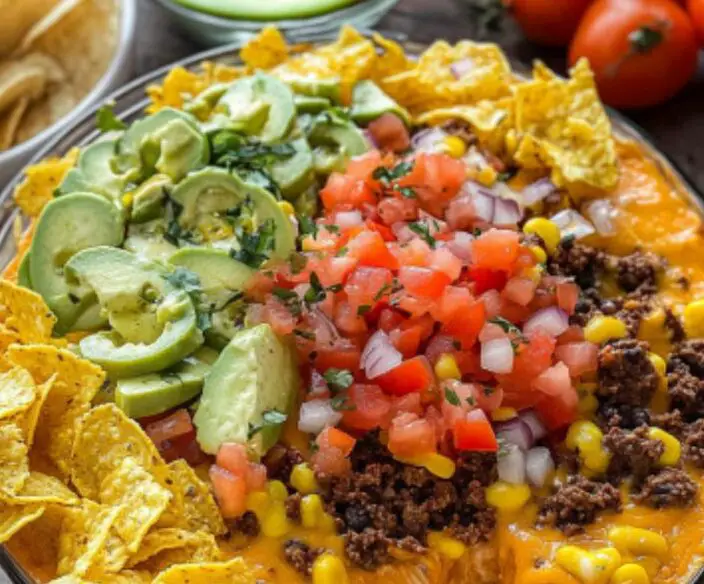 Layered Beef & Cheese Taco
