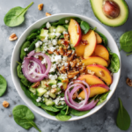 Peach Spinach Feta Salad 3 Peach Spinach Feta Salad