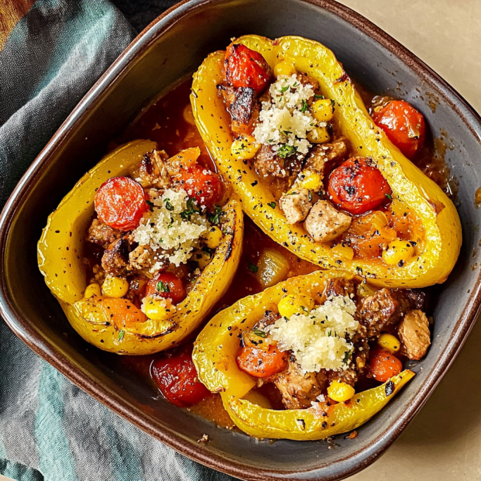 Southwest Stuffed Yellow Peppers