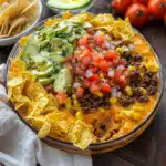 Layered Taco Dip Bowl with Beef, Cheese & Avocado