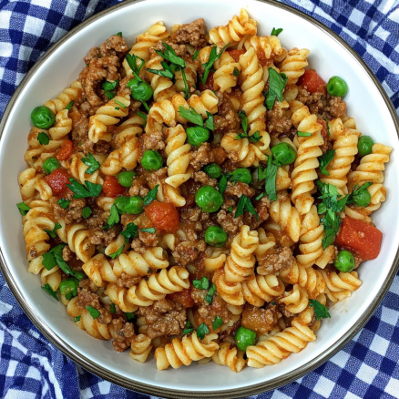 Beef & Pea Pasta Skillet