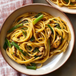 Garlic Chicken Scallion Spaghetti