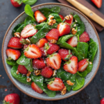 Fresh Strawberry Spinach Salad with Walnuts 3 Fresh Strawberry Spinach Salad with Walnuts