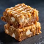 White Chocolate Macadamia Blondies with Caramel Drizzle 3 White Chocolate Macadamia Blondies with Caramel Drizzle