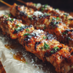 Grilled Chicken Skewers with Herbs and Parmesan 3 Grilled Chicken Skewers with Herbs and Parmesan