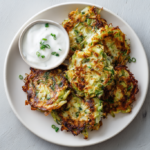 Crispy Zucchini Fritters with Yogurt Dip 3 Crispy Zucchini Fritters with Yogurt Dip