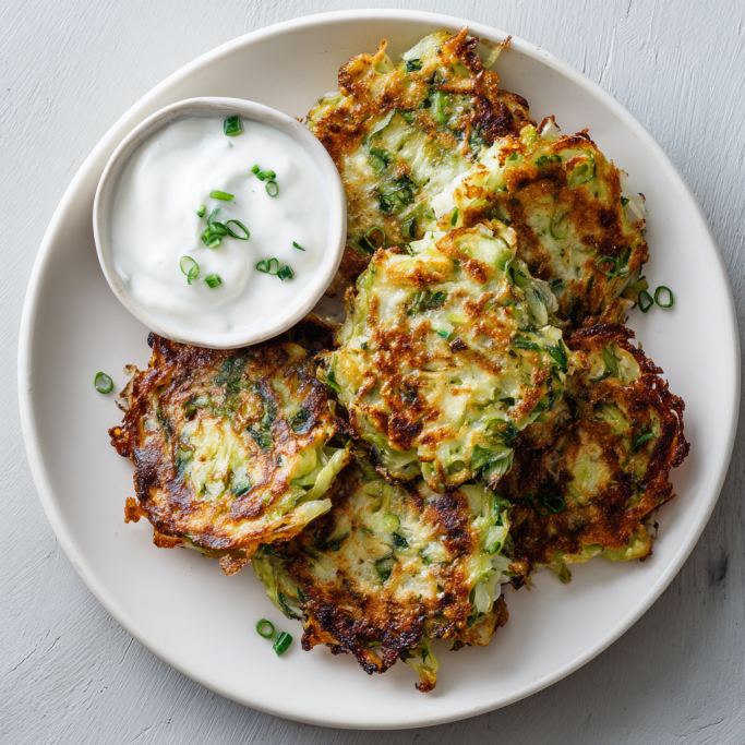 Crispy Zucchini Fritters with Yogurt Dip