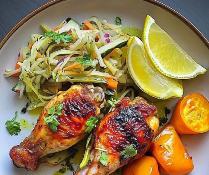Honey Glazed Drumsticks & Veggies