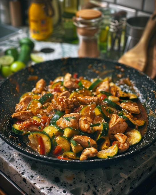 Skillet Chicken and Zucchini Stir‑Fry
