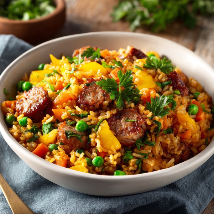 Sausage and Vegetable Fried Rice