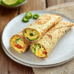 Scrambled Egg and Vegetable Tortilla Wraps 2 Scrambled Egg and Vegetable Tortilla Wraps
