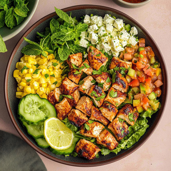 Fresh Corn, Tomato, and Feta Salad with Mint