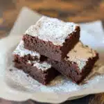 Fudgy Chocolate Brownies with Powdered Sugar
