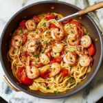 Garlic Butter Shrimp Pasta with Cherry Tomatoes