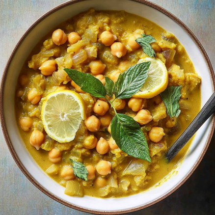 Creamy Chickpea and Lentil Curry with Lemon