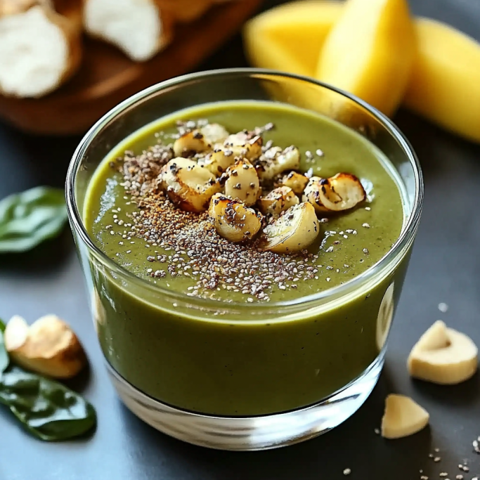 Spinach Mango Smoothie with Nuts and Chia
