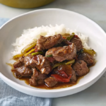 pers, and a rich soy-based sauce, all served over a bed of fluffy white rice. 3 pers, and a rich soy-based sauce, all served over a bed of fluffy white rice.