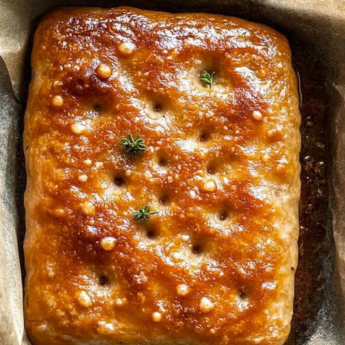 Homemade Focaccia Bread with Olive Oil and Herbs