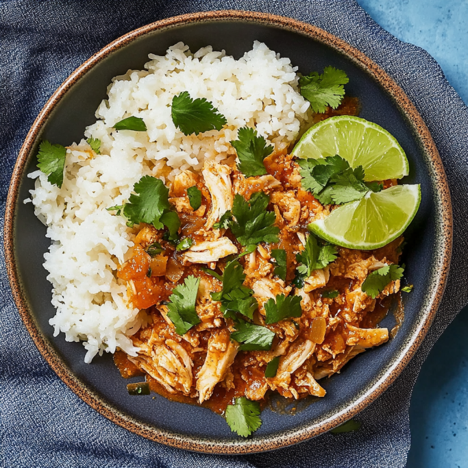 Shredded Chicken in Tomato Sauce with Rice
