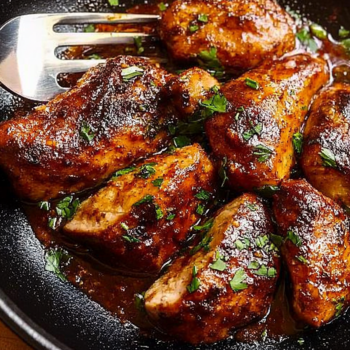 Honey Garlic Glazed Chicken Thighs