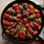 Roasted Vegetables with Meat (Cast‑Iron Style) 2 Roasted Vegetables with Meat (Cast‑Iron Style)