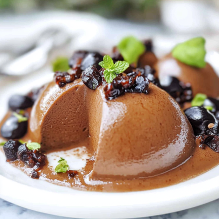 Silky Chocolate Panna Cotta with Candied Toppings