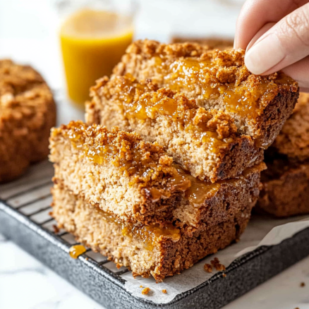 Sticky Caramel Coffee Cake Slices
