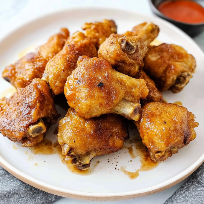 Crispy Glazed Chicken Wings with Tangy Dipping Sauce