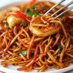 Vegetable Lo Mein with Pan-Seared Tofu Medallions 3 Vegetable Lo Mein with Pan-Seared Tofu Medallions
