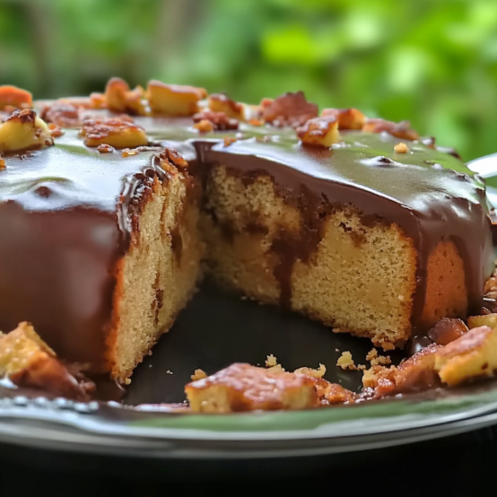 Chocolate Glazed Apple Cake