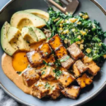 Savory Tofu Buddha Bowl with Avocado & Kale 3 Savory Tofu Buddha Bowl with Avocado & Kale
