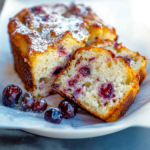 Cranberry-Studded Yogurt Loaf Cake Lightly Dusted with Powdered Sugar 3 Cranberry-Studded Yogurt Loaf Cake Lightly Dusted with Powdered Sugar