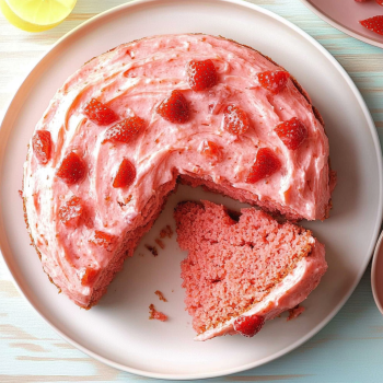 Strawberry Cake with Fresh Strawberry Frosting