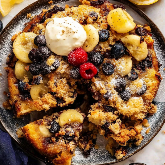 Banana Blueberry Crumb Cake