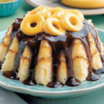 Chocolate-Drizzled Yellow Sponge Cake with Golden Berries