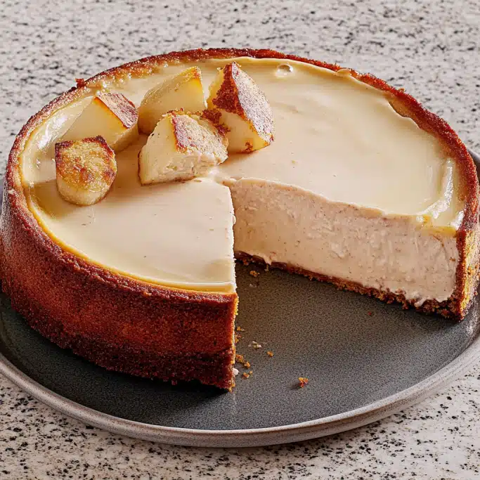 Baked Cheesecake with Caramelized Pears