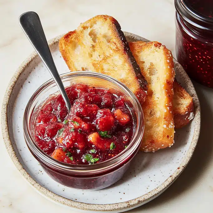 Cranberry Chutney with Toasted Bread