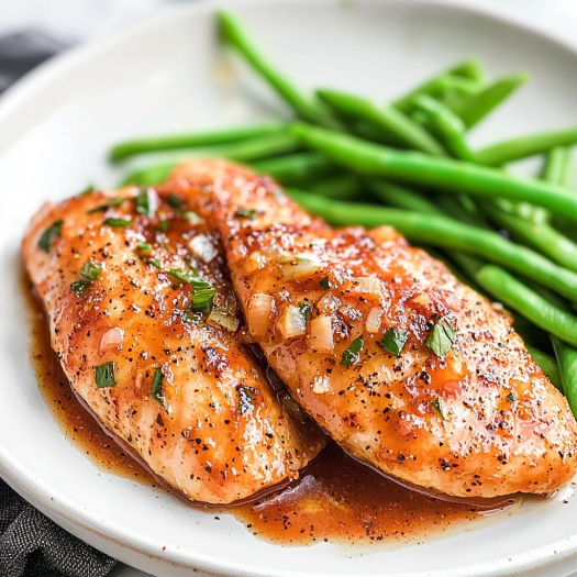 Honey Garlic Glazed Chicken Breasts with Green Beans