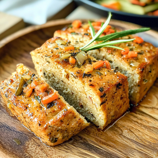 Savory Herb‑Glazed Chickpea Loaf with Roasted Vegetables