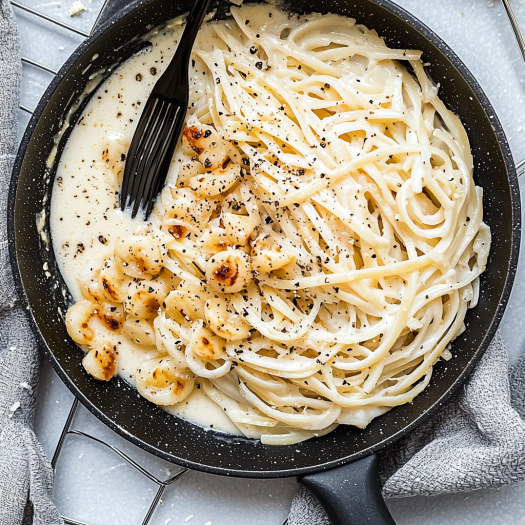 Creamy Garlic Parmesan Pasta with Roasted Garlic Cloves