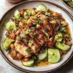 Spicy Glazed Chicken with Stir-Fried Cucumbers and Scallions – A Flavor-Packed, Balanced Meal Perfect for Quick and Easy Weeknight Dinners