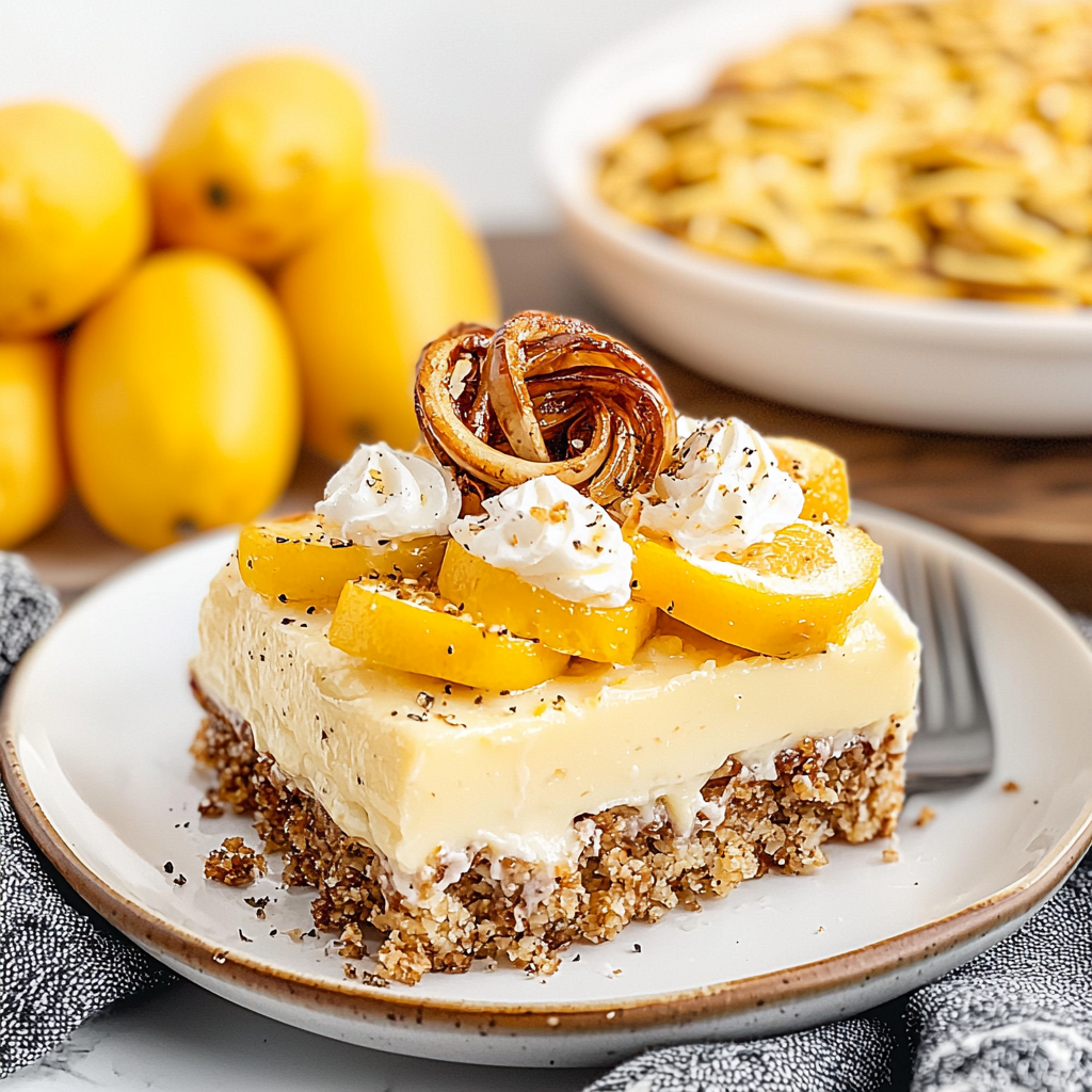 Lemon Cream Pie Bars with Pretzel Crust