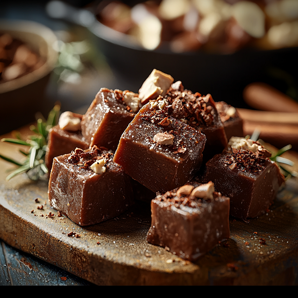 Creamy Chocolate Fudge with Roasted Nuts