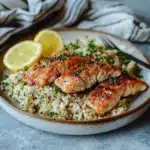 Lemon Garlic Butter Salmon with Rice 3 Lemon Garlic Butter Salmon with Rice