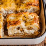 Cheesy Mushroom Stuffed Bread Squares